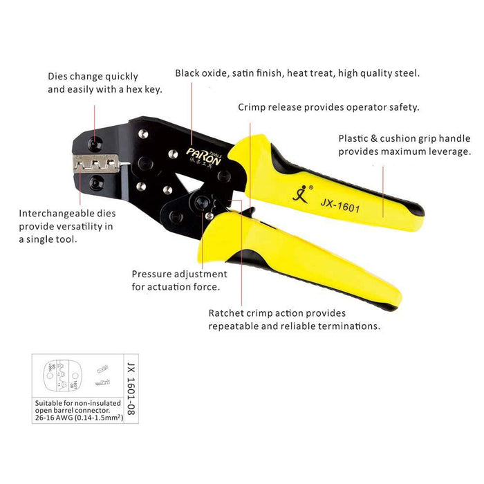 Ratcheting Wire Terminal Crimper - Geeksshed